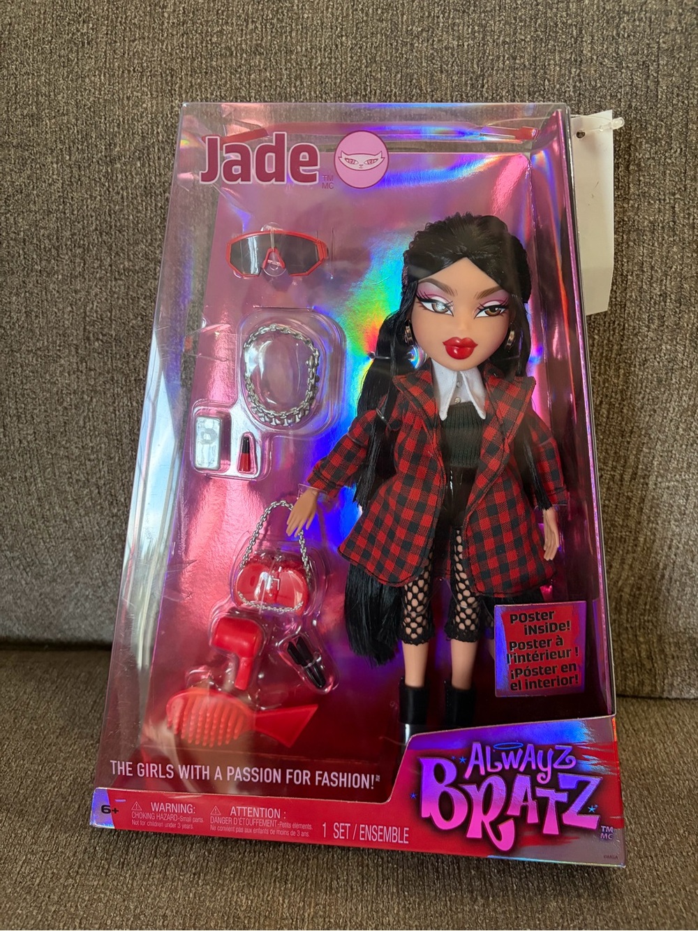 Bratz Jade Fashion Doll - Red & Black Plaid Outfit